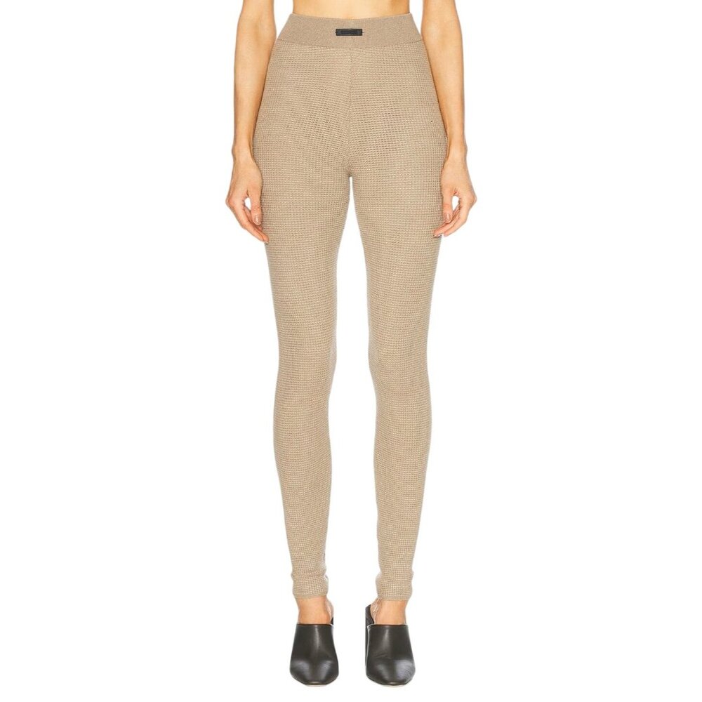 Fear of God ESSENTIALS Waffle Leggings in Desert Sand X-Small New Womens Pants